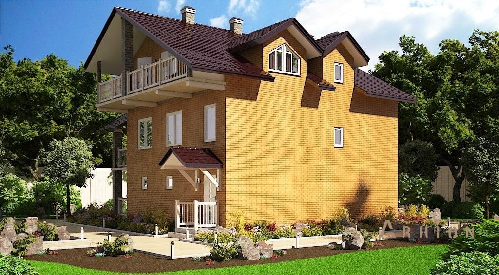 5. Проект двухэтажного дома в скандинавском стиле с многоскатной кровлей, M-27, площадью - 211 кв c мансардой, сауной, балконом, эркером, вторым светом